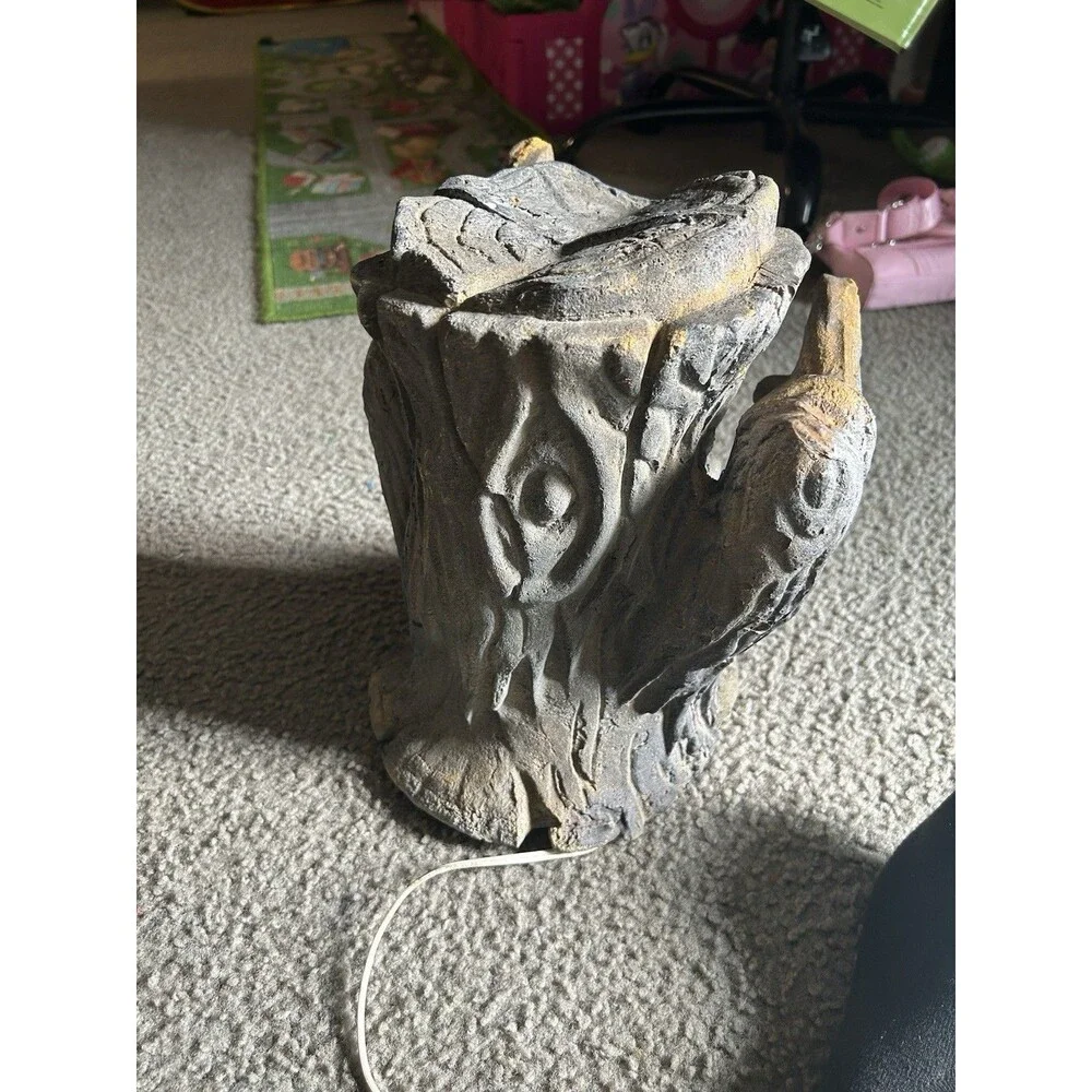 Rare Vintage Halloween Evil Ghost Tree Stump Trunk Lights Up Decoration 13